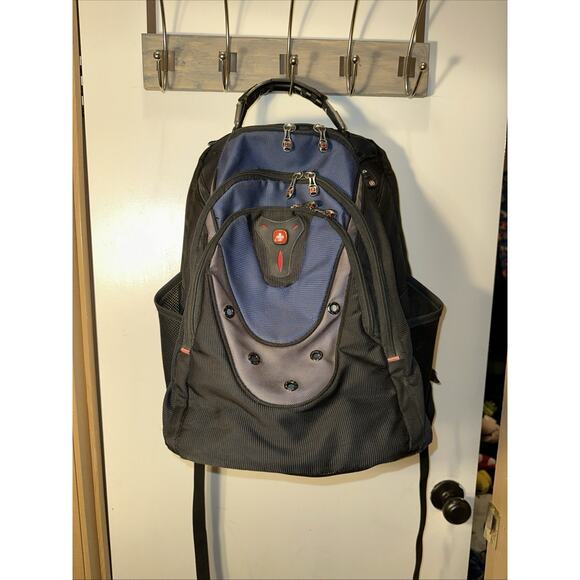 Wenger Swiss Gear Ibex 17-Inch Laptop Backpack Bag Black/Gray/Blue - Picture 1 of 16